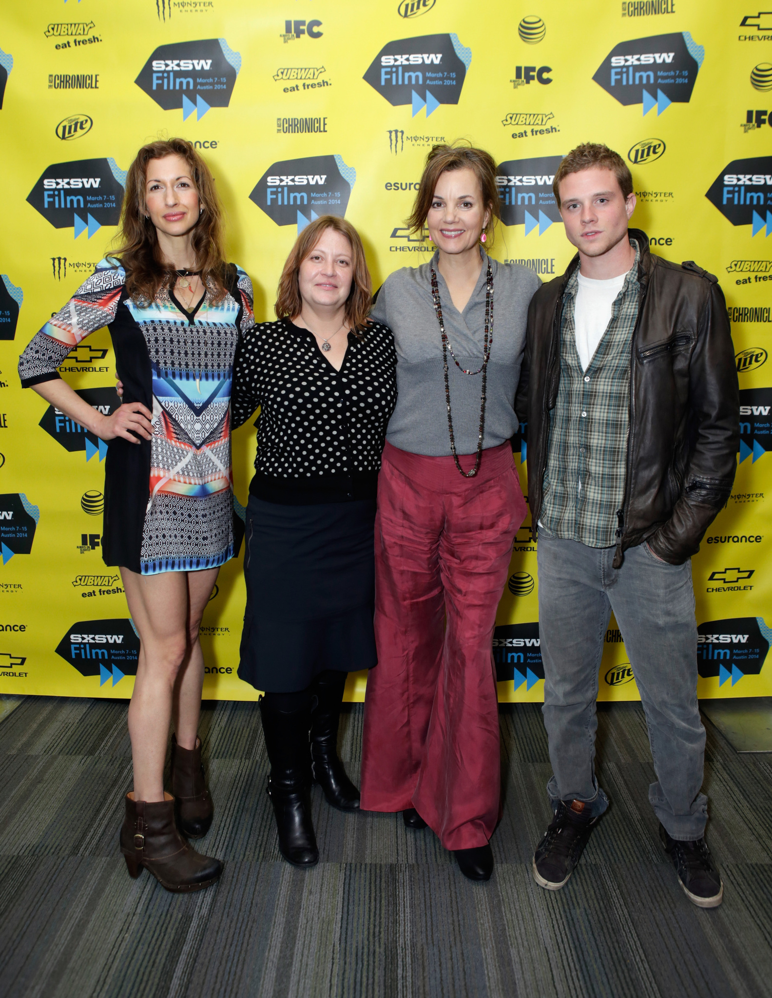 Margaret Colin, Jen McGowan, Alysia Reiner and Jonny Weston at event of Kelly & Cal (2014)