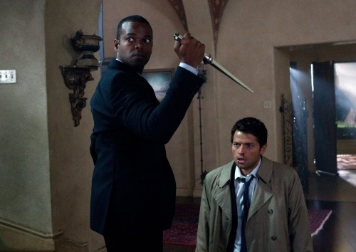 Still of Demore Barnes and Misha Collins in Supernatural (2005)