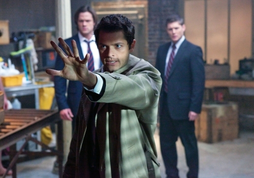 Still of Jensen Ackles, Misha Collins and Jared Padalecki in Supernatural (2005)