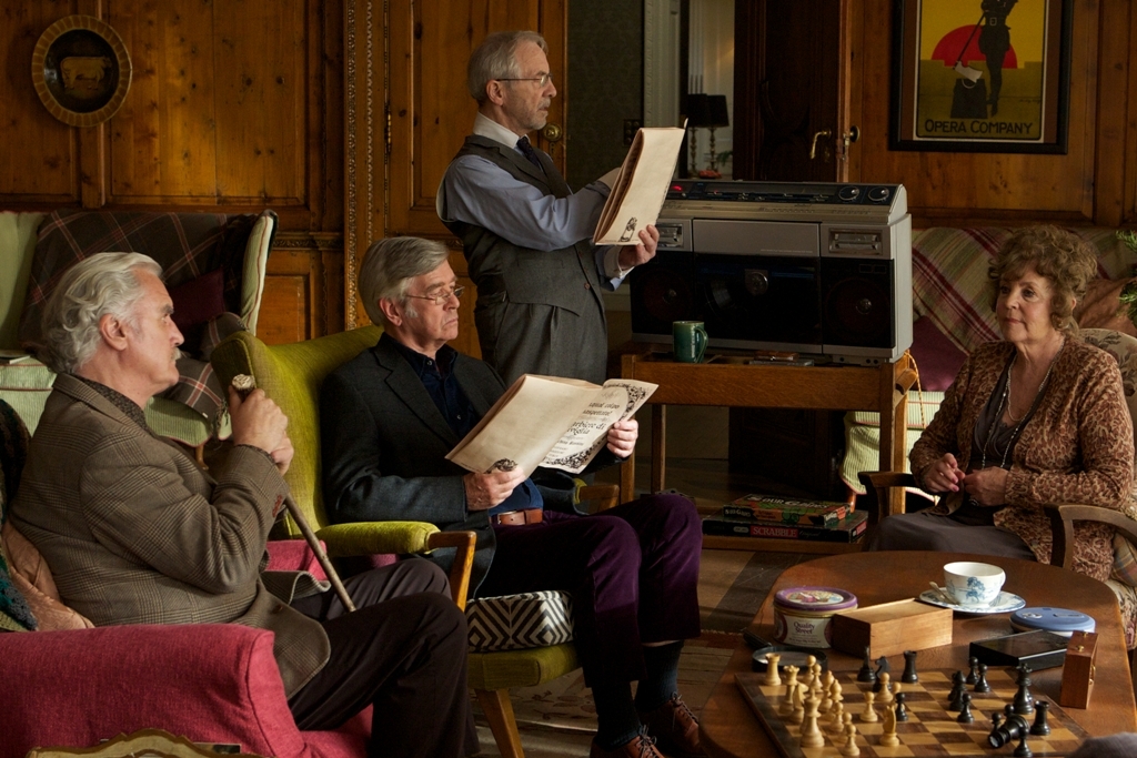 Still of Pauline Collins, Billy Connolly, Tom Courtenay and Andrew Sachs in Quartet (2012)