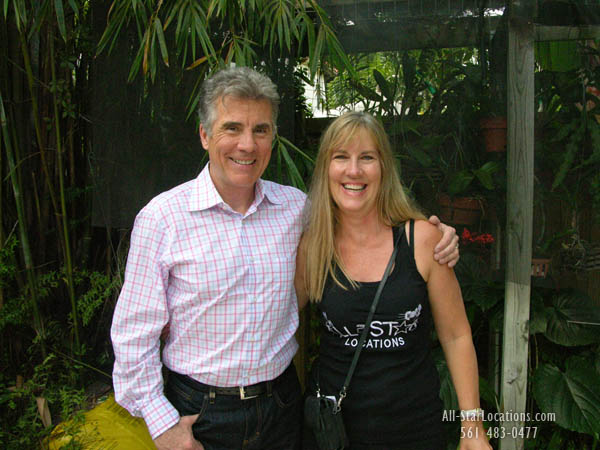 John Walsh, host of America's Most Wanted and Lisa Collomb on an All-Star Locations Garden Estate.