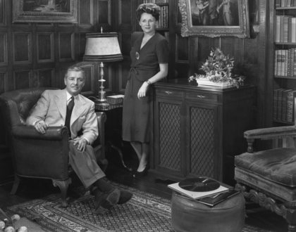 Ronald Colman with wife Benita Hume, circa 1954