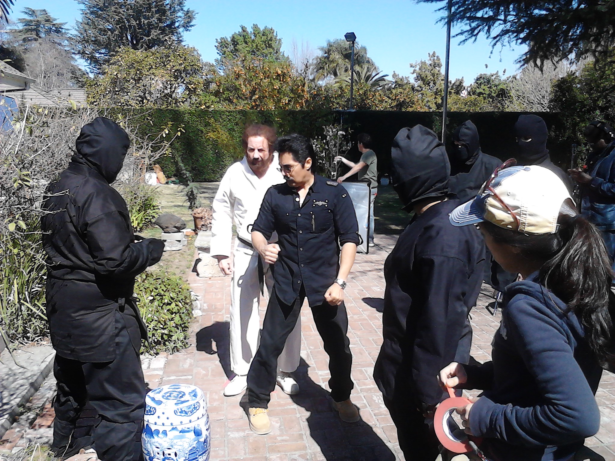 Art Camacho choreographing fight with Bob Wall as 