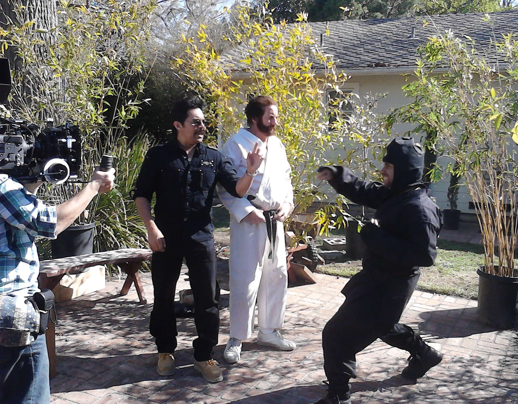 Art Camacho Choreographing fight with Bob Wall as 