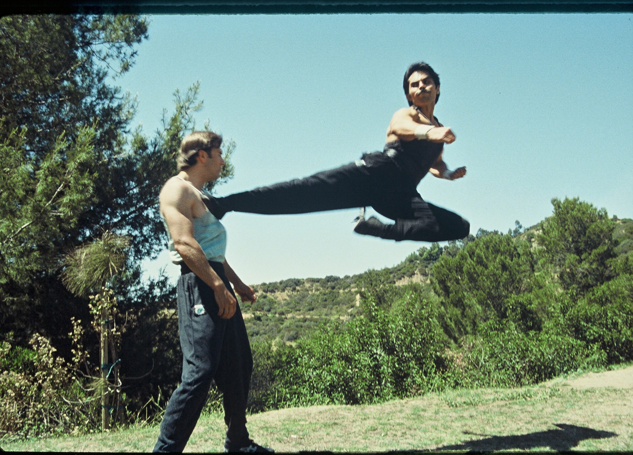 Art Camacho, Fred Stallone in magazine photo shoot