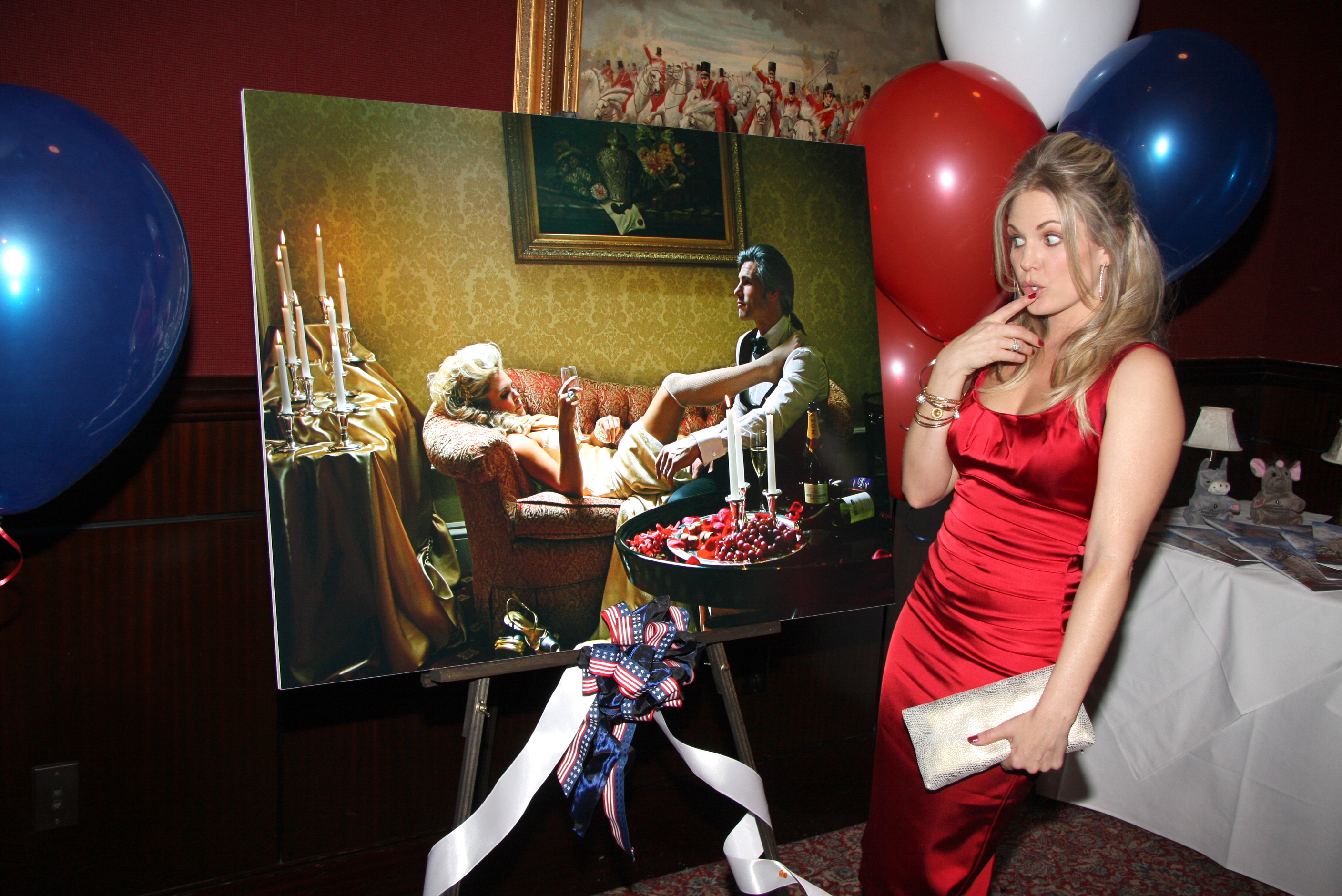 Terri Colombino at the January 2009 launch of her Watch! Magazine presidential fashion spread.