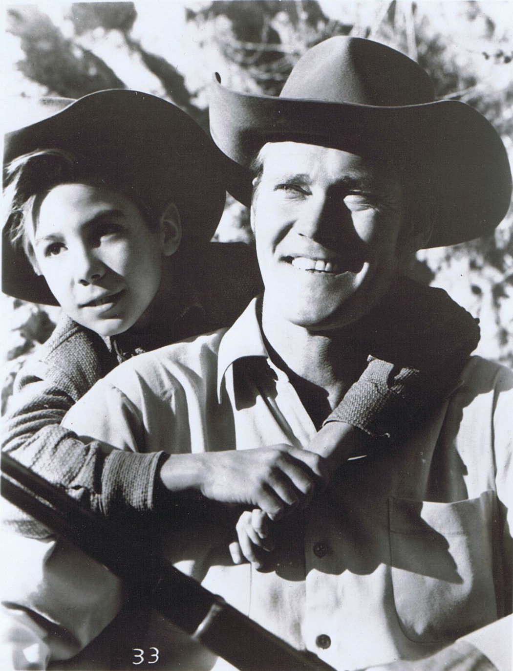 Connors and Crawford as the widower Lucas McCain and his young son, Mark, during a sunny day in North Fork.