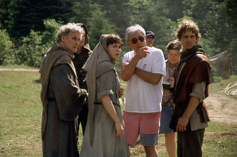 (Left to right) Billy Connolly, Neal McDonough, Frances O'Connor, director Richard Donner and Paul Walker
