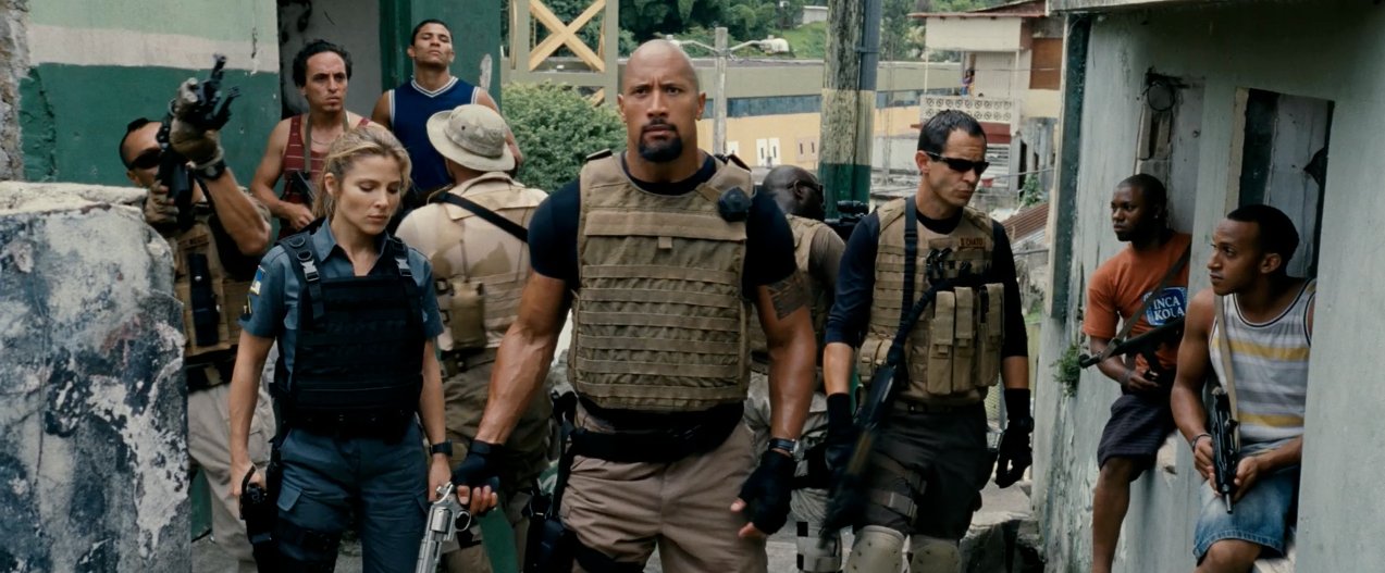 Elsa Pataky, Dwayne Johnson, and Yorgo Constantine in Fast 5