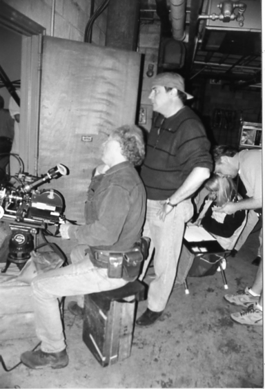 with DP Francis Grumman on the set of 