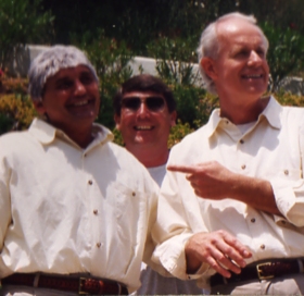Mike Farrell (right) and his stunt double Jimmy Davis