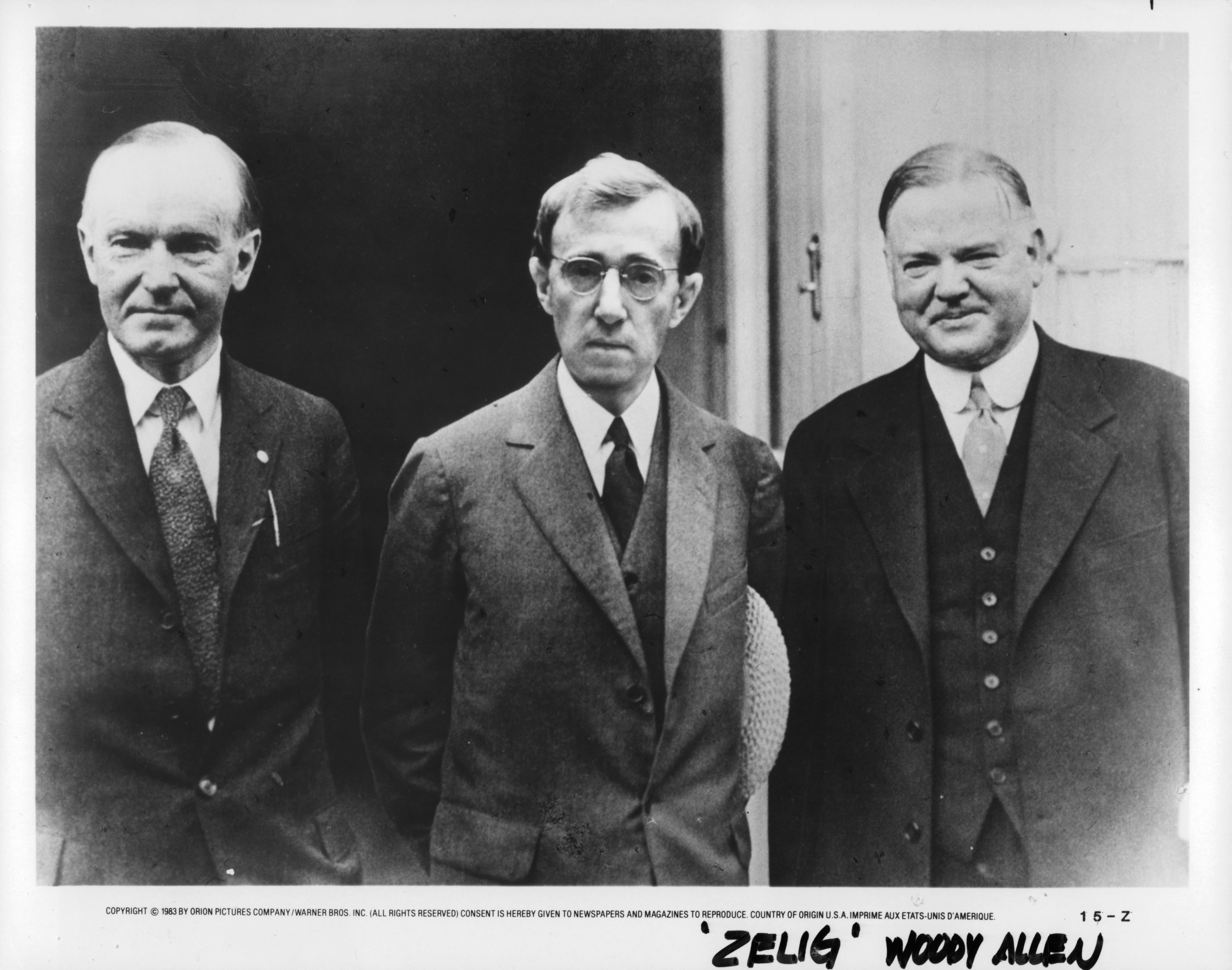 Still of Woody Allen and Calvin Coolidge in Zelig (1983)
