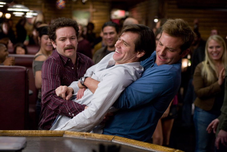 Still of Jim Carrey, Danny Masterson and Bradley Cooper in Yes Man (2008)