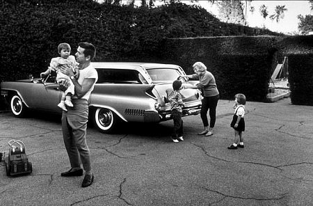 Jackie Copper with his wife, Barbara, and children, Christina, Russell, and Julie, at home in Brentwood, CA, 1961.