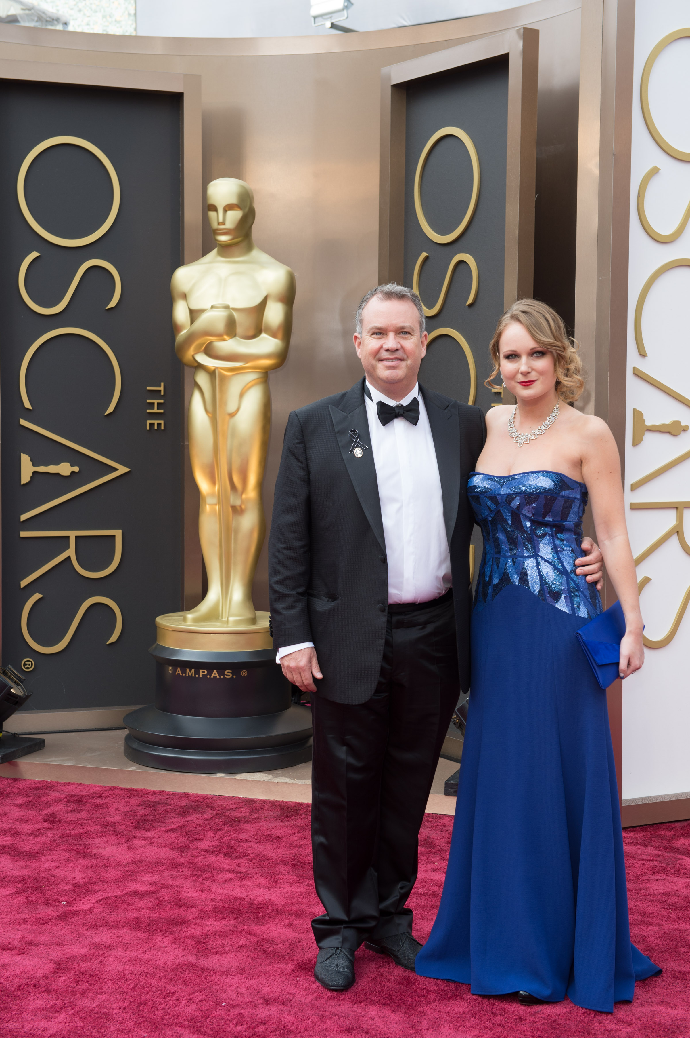 Neil Corbould and Maria Pudlowska attend the Oscars at Hollywood & Highland Center on March 2, 2014 in Hollywood, California.