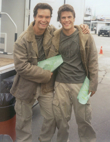 Chris Cordell and Jesse Nilsson share a laugh on the set of 