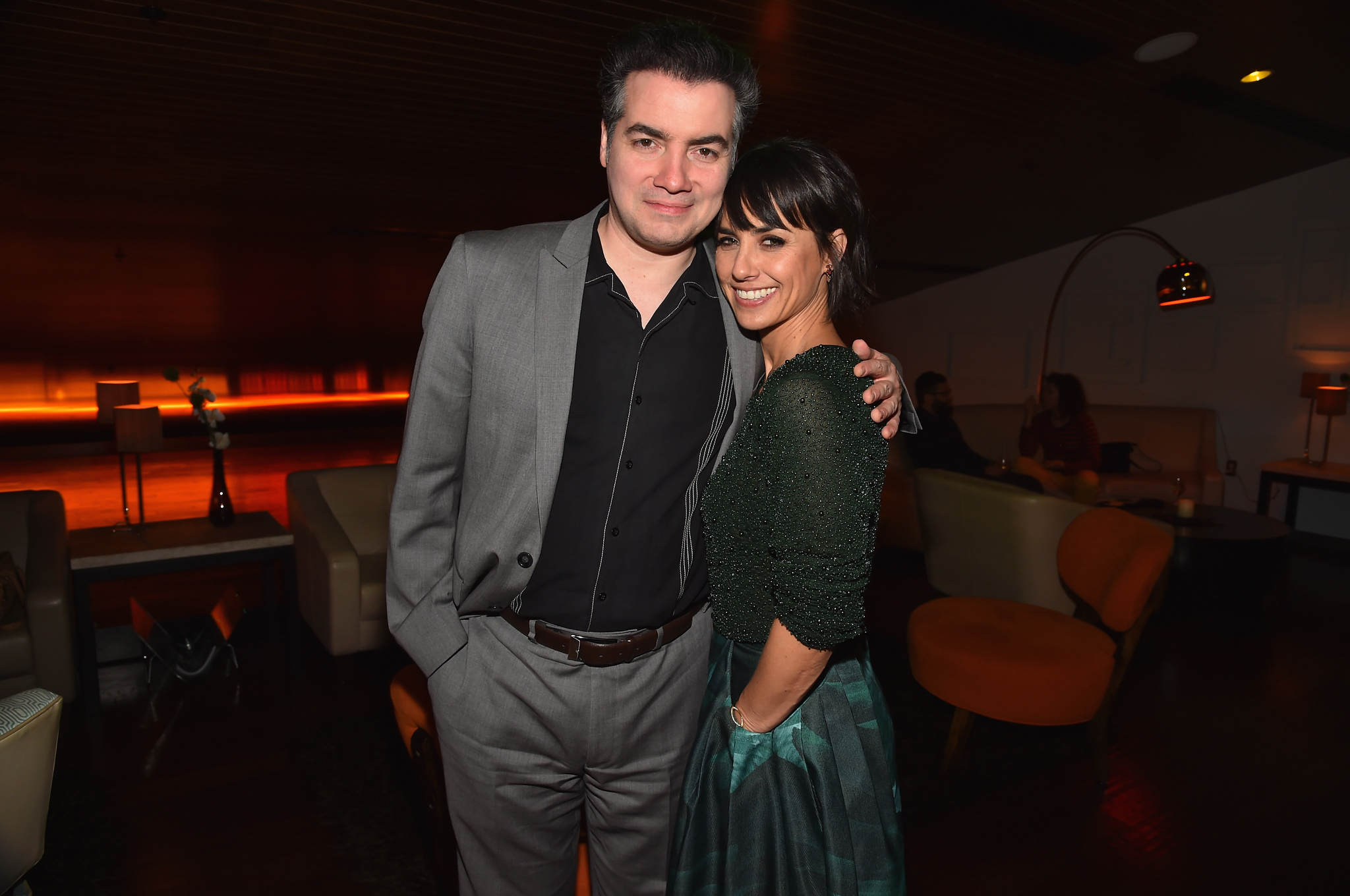 Kevin Corrigan and Constance Zimmer at event of Results (2015)