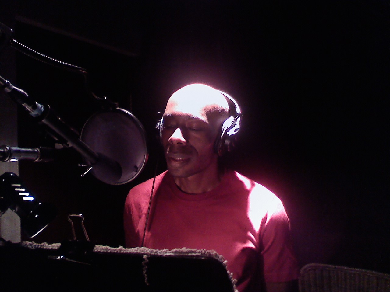 Voiceover Session, Hollywood, California. Picture taken with LG Voyager Phone.