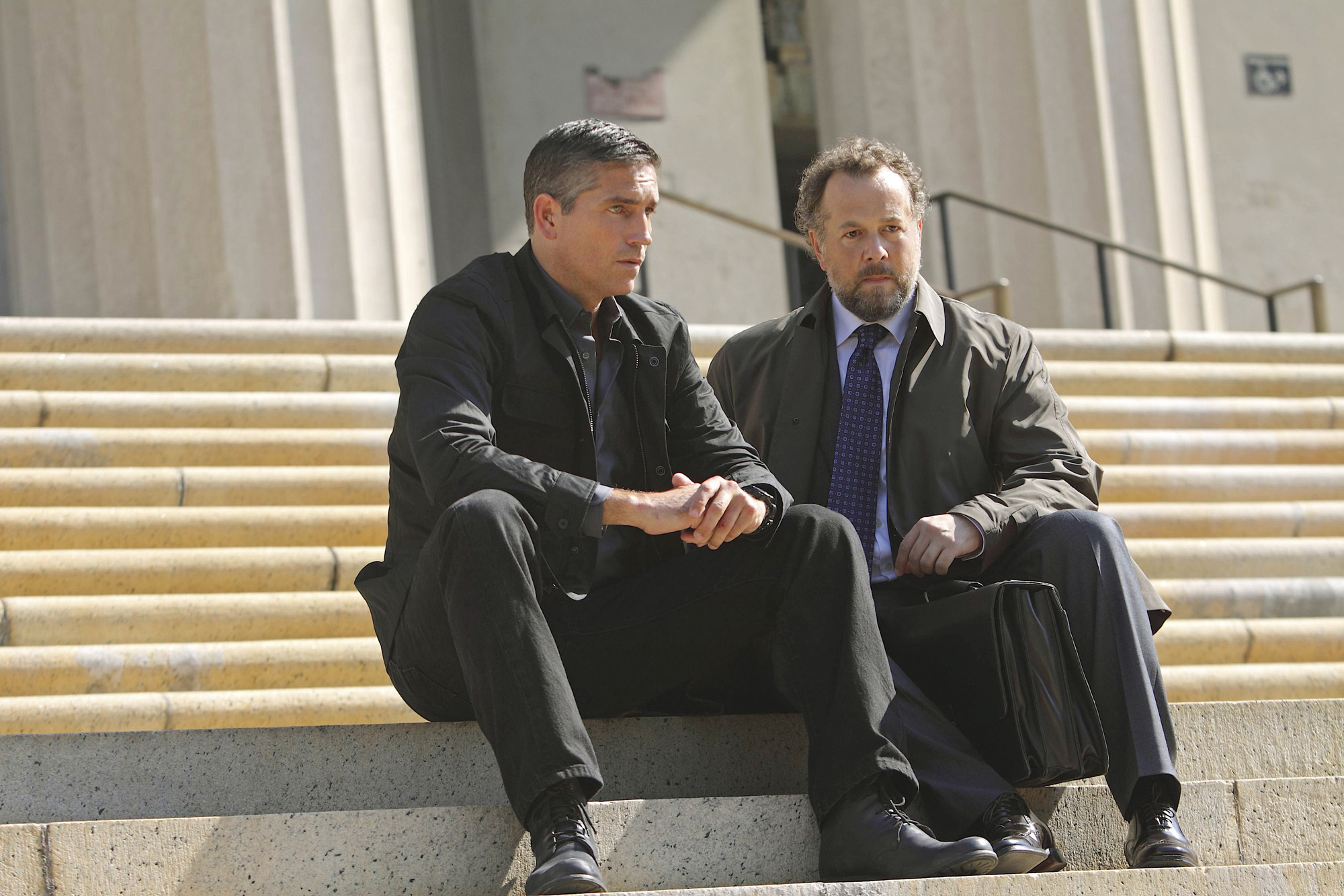 Still of Jim Caviezel and David Costabile in Person of Interest (2011)