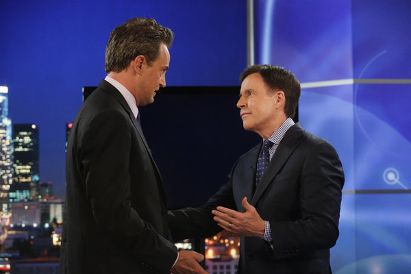 Still of Matthew Perry and Bob Costas in Go On: Any Given Birthday (2012)