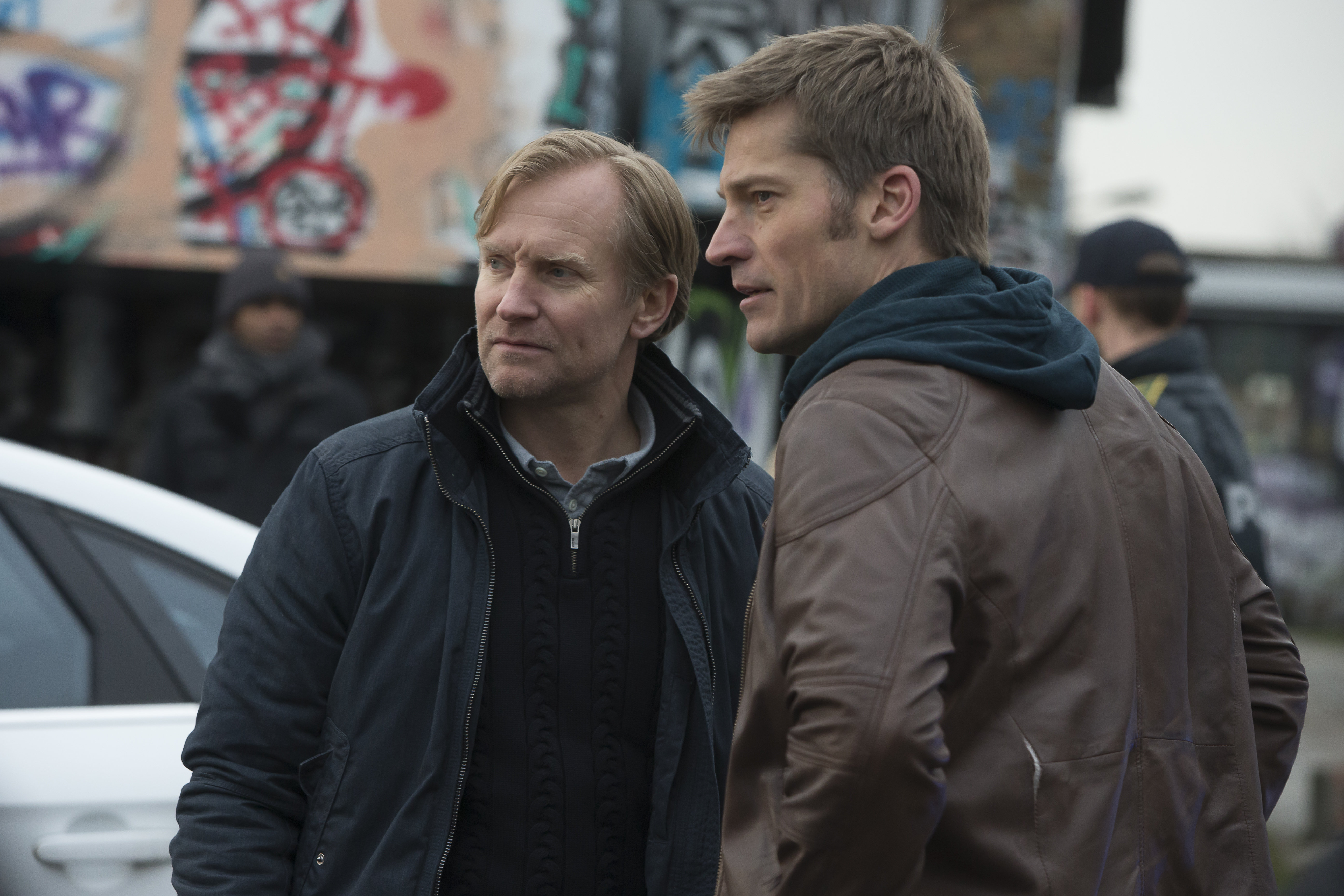 Still of Nikolaj Coster-Waldau and Ulrich Thomsen in A Second Chance (2014)