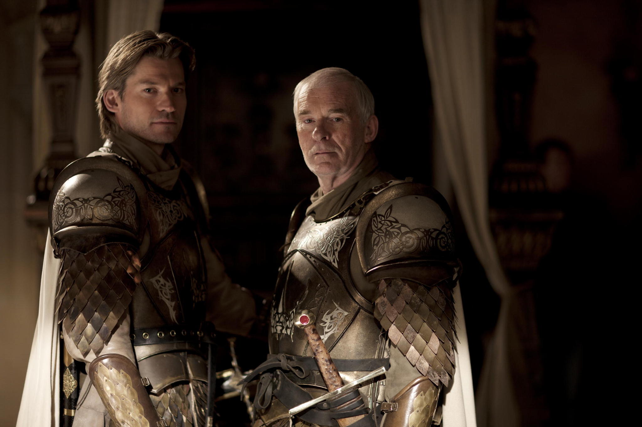 Still of Nikolaj Coster-Waldau and Ian McElhinney in Sostu karai (2011)