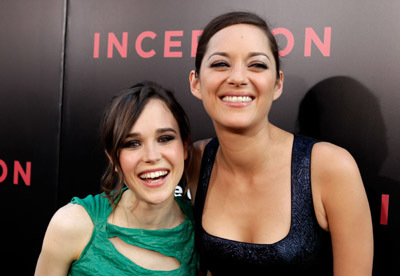 Marion Cotillard and Ellen Page at event of Pradzia (2010)