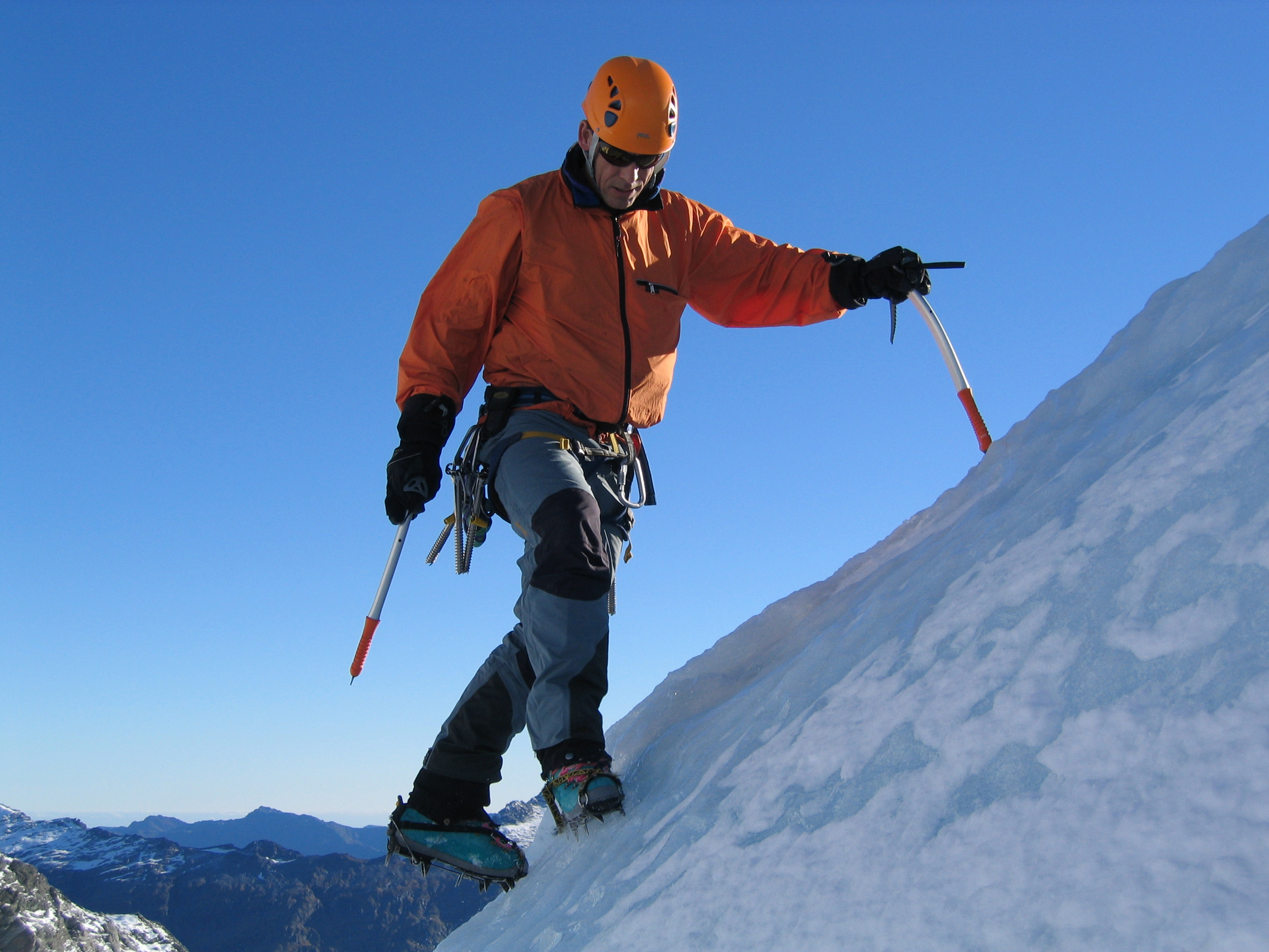 Guy Cotter climbing on snow