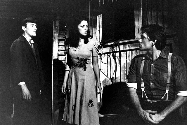 Lexington Conservatory Theatre production of OF MICE AND MEN with Michael Hume as George,Patricia Charbonneau as Curley's Wife and Richard Council as Lenny 1980.