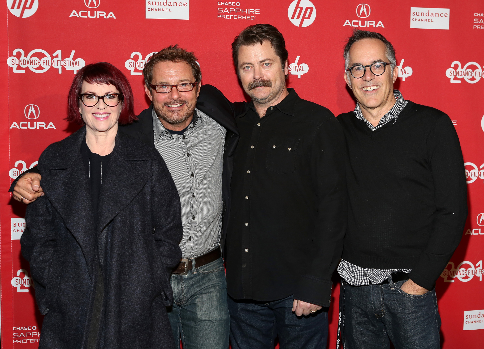 Megan Mullally, David Courier, Nick Offerman and John Cooper