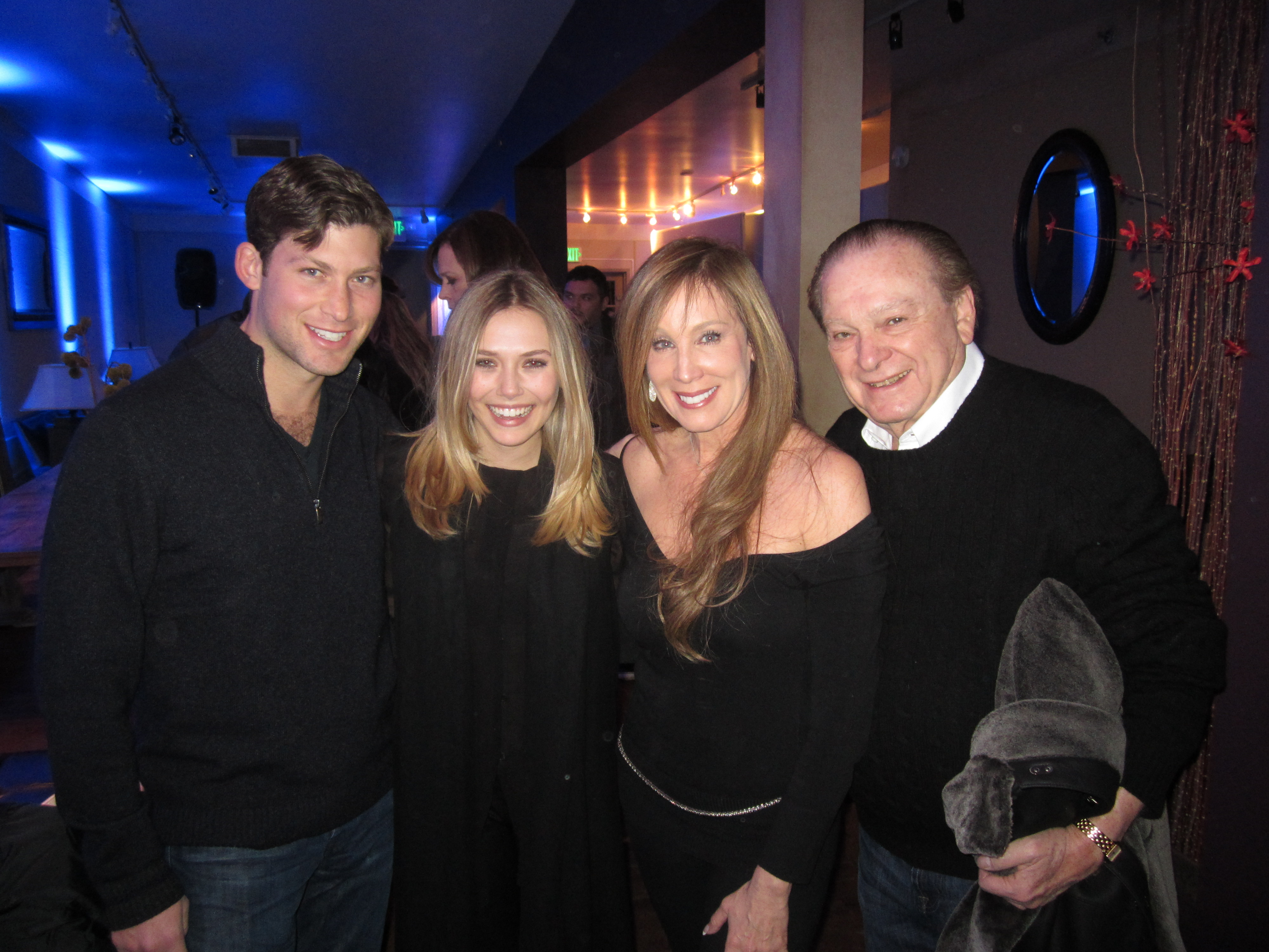 Robert Fishman, Elizabeth Olsen,Cindy Cowan and Irv Cowan attend Sundance 2012 Red Lights party
