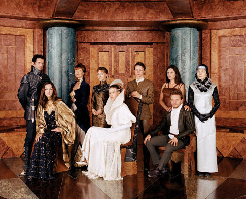 (l-r) Edward Atterton, Daniela Amavia, Susan Sarandon, Julie Cox, Jessica Brooks, James McAvoy, Barbara Kodetova, Alec Newman, Alice Krige