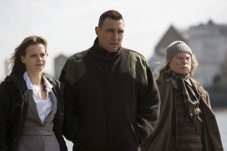 Vinnie Jones with Derek Jacobi and Julie Cox in Brendan Foley's THE RIDDLE.