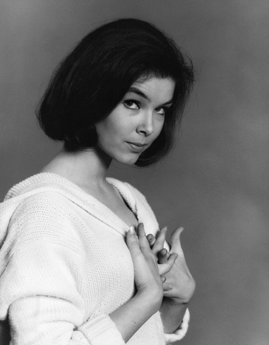 Black and White, Portrait, Bob Hairstyle, Bob Haircut, Hands Clapsed, Sweater Yvonne_Craig_mptv