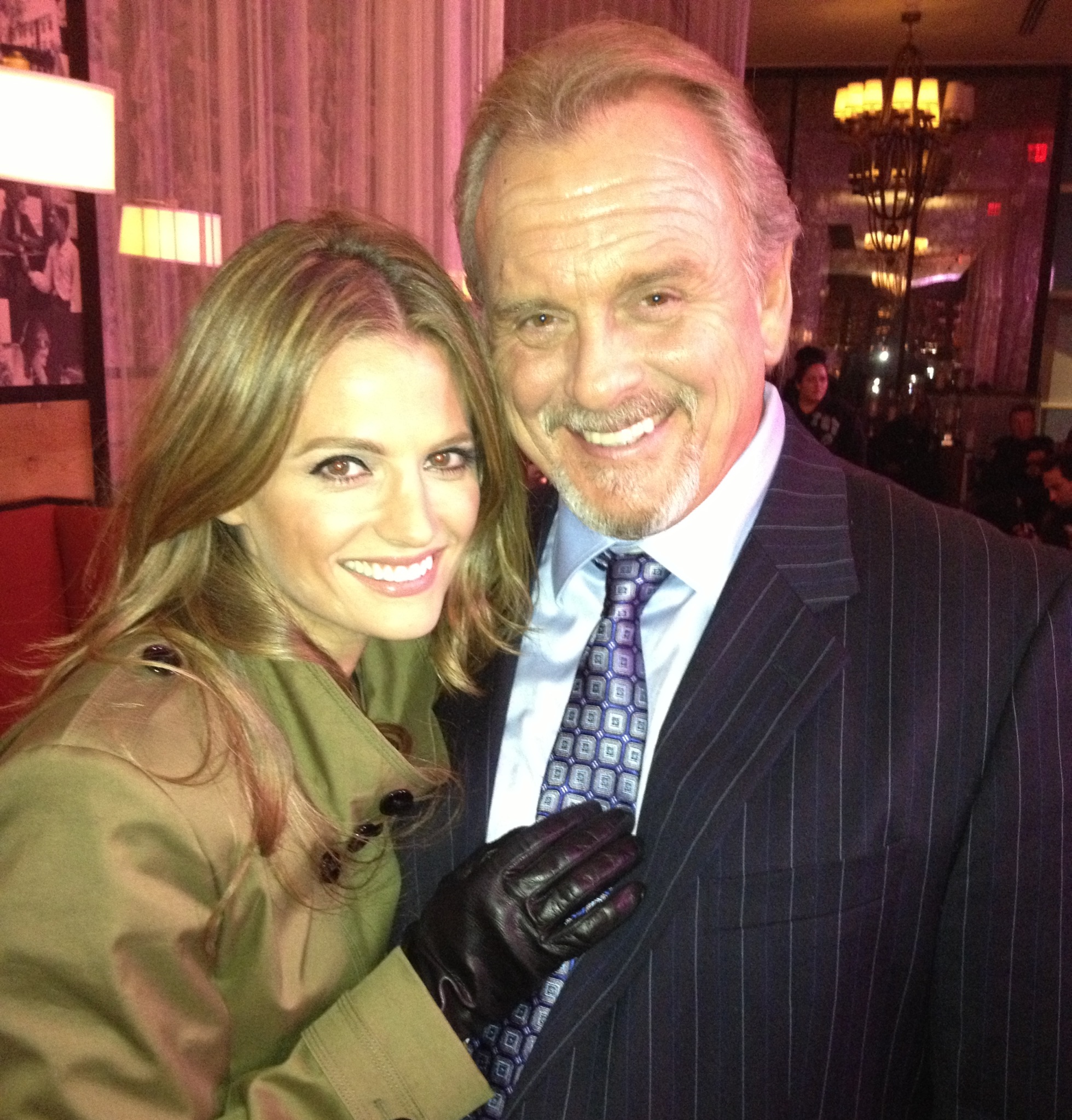 Robert Craighead with Stana Katic on the set of CASTLE, 2013.