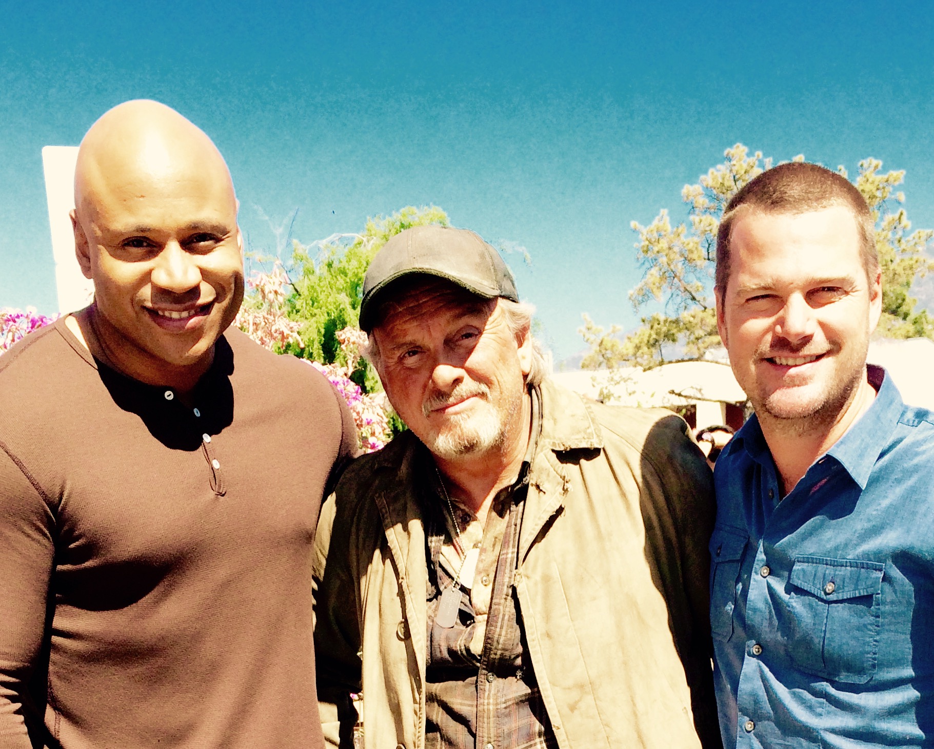 Robert Craighead with LL Cool J and Chris O'Donnell on set of NCIS: Los Angeles 2015