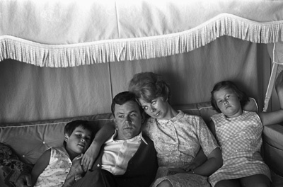 Bob Crane at home with his wife Anne Terzian and their two daughters, Deborah Ann and Karen Leslie