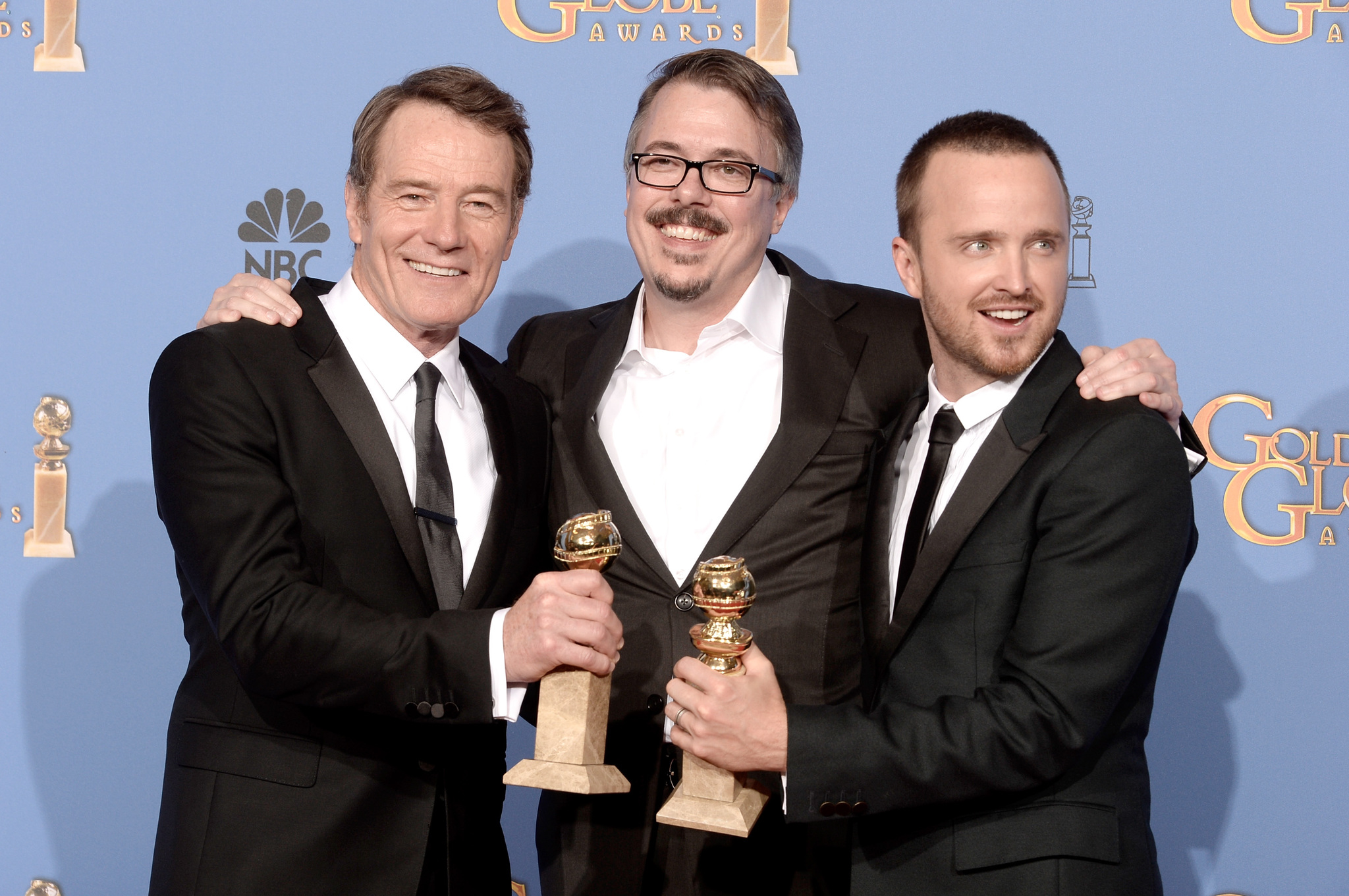 Bryan Cranston, Vince Gilligan and Aaron Paul