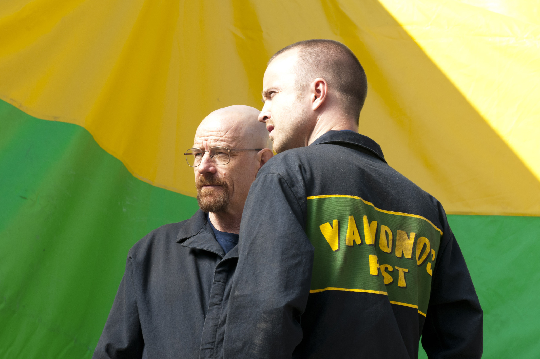 Still of Bryan Cranston and Aaron Paul in Brestantis blogis (2008)