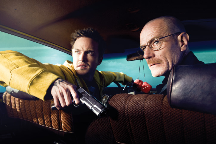 Still of Bryan Cranston and Aaron Paul in Brestantis blogis (2008)