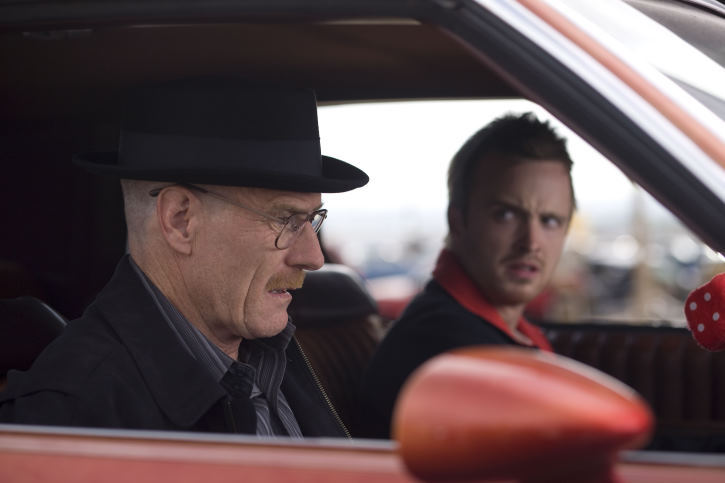 Still of Bryan Cranston and Aaron Paul in Brestantis blogis (2008)