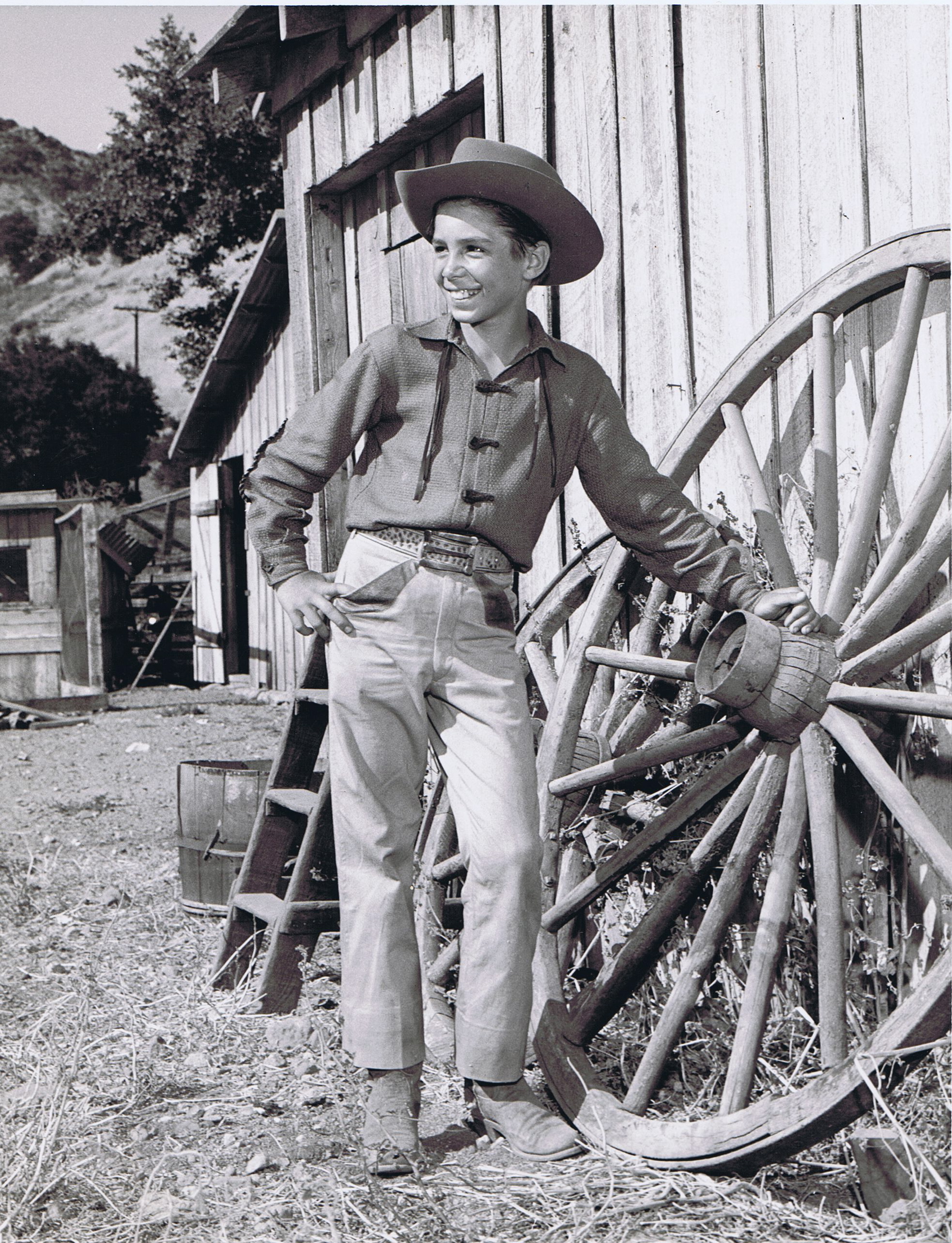 The Rifleman: Johnny Crawford at the 20th Century Fox Ranch, known today as Malibu Creek State Park, 1958