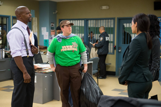 Still of Terry Crews, Melissa Fumero and Nate Torrence in Brooklyn Nine-Nine (2013)