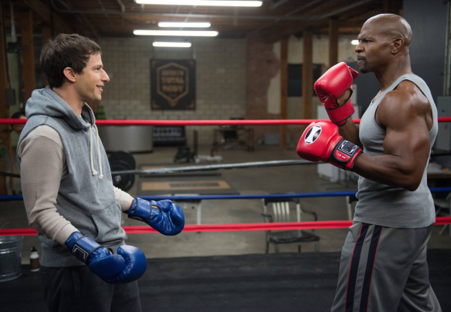 Still of Terry Crews and Andy Samberg in Brooklyn Nine-Nine (2013)