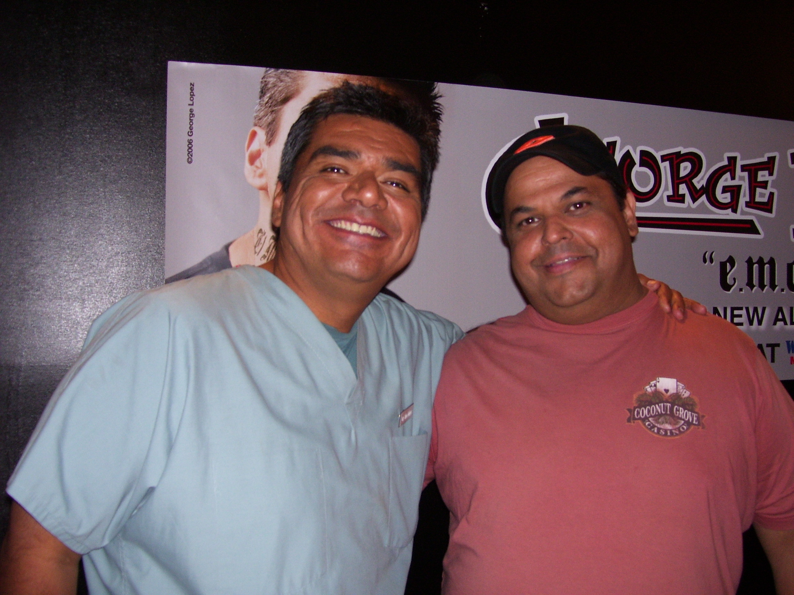 Frank Crim and George Lopez on the set of The George Lopez Show.