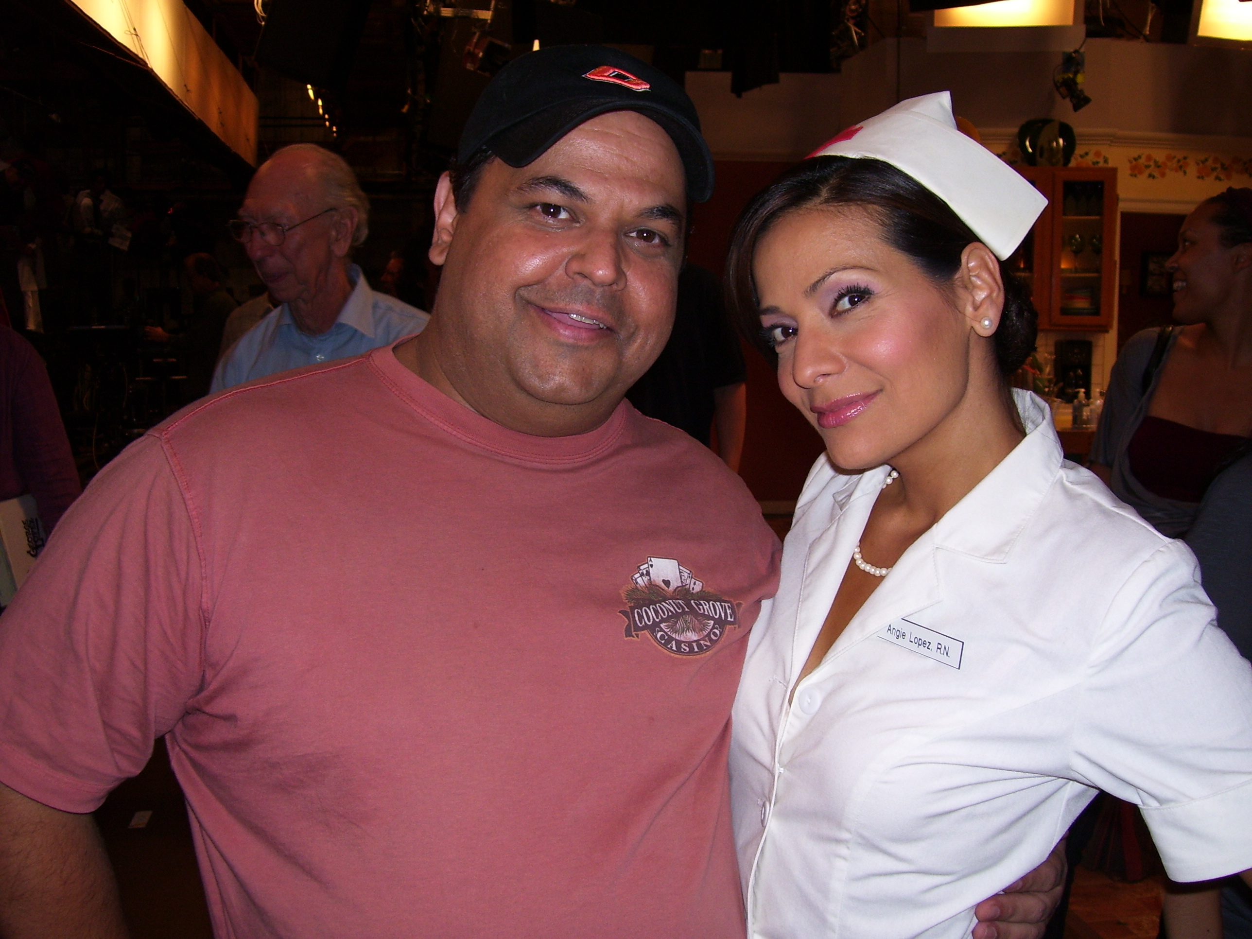 Frank Crim with Constance Marie after taping the George Lopez Show.
