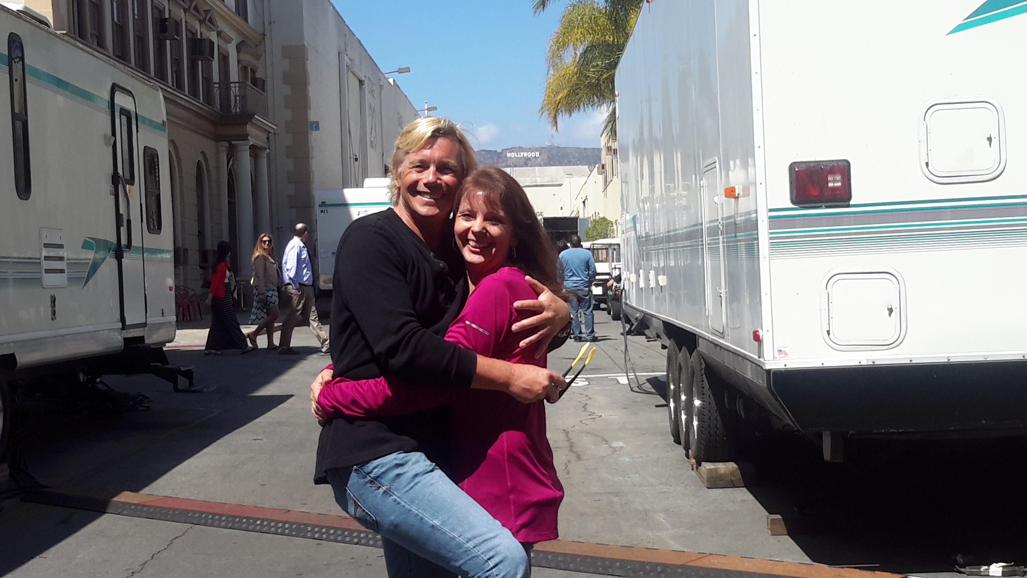 Christopher Atkins and Nancy Criss at Paramount Studios.