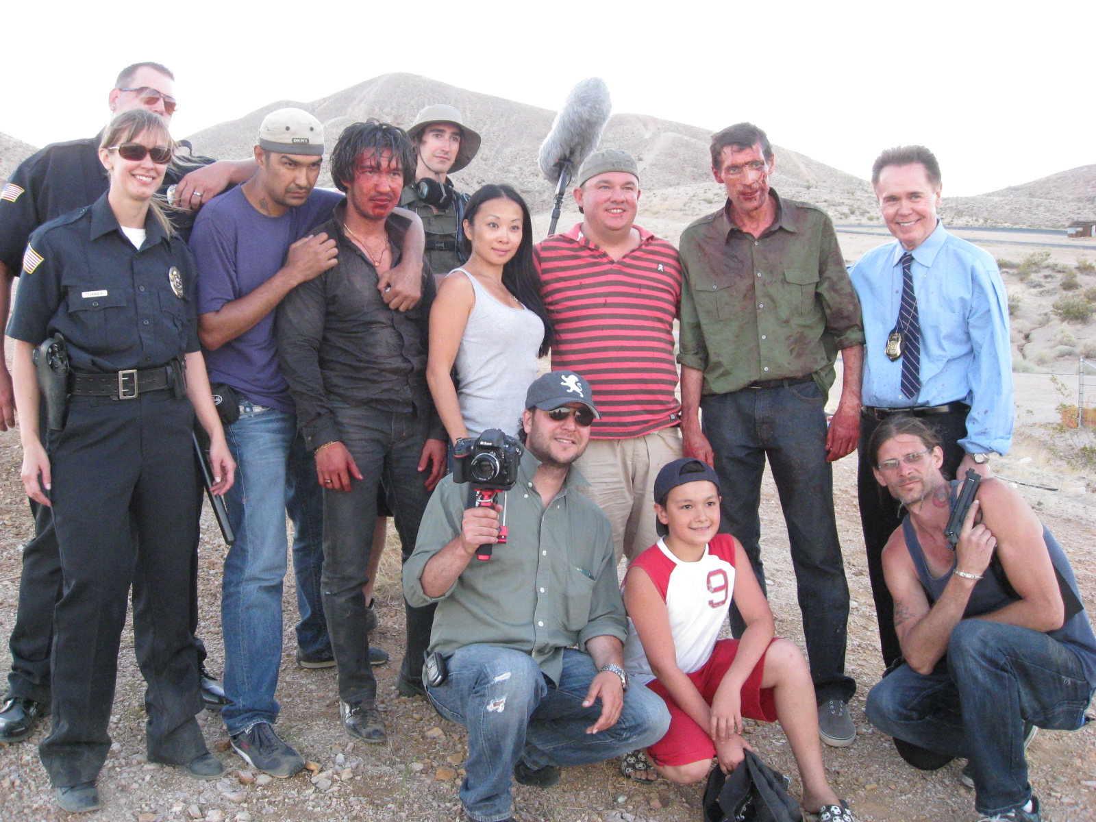 Paul Cross with cast & crew of ANGEL OF DEATH