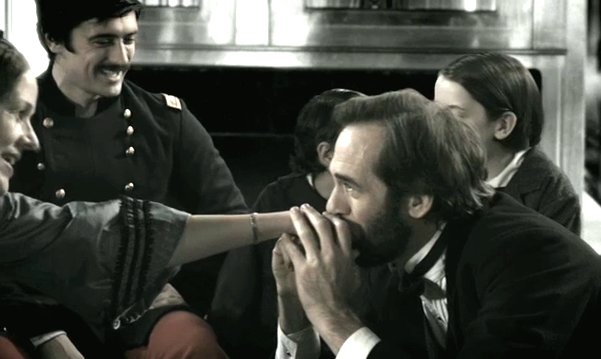 Adam Croasdell as Col. Elmer Ellsworth in Saving Lincoln, with Tom Amandes and Penelope Ann Miller