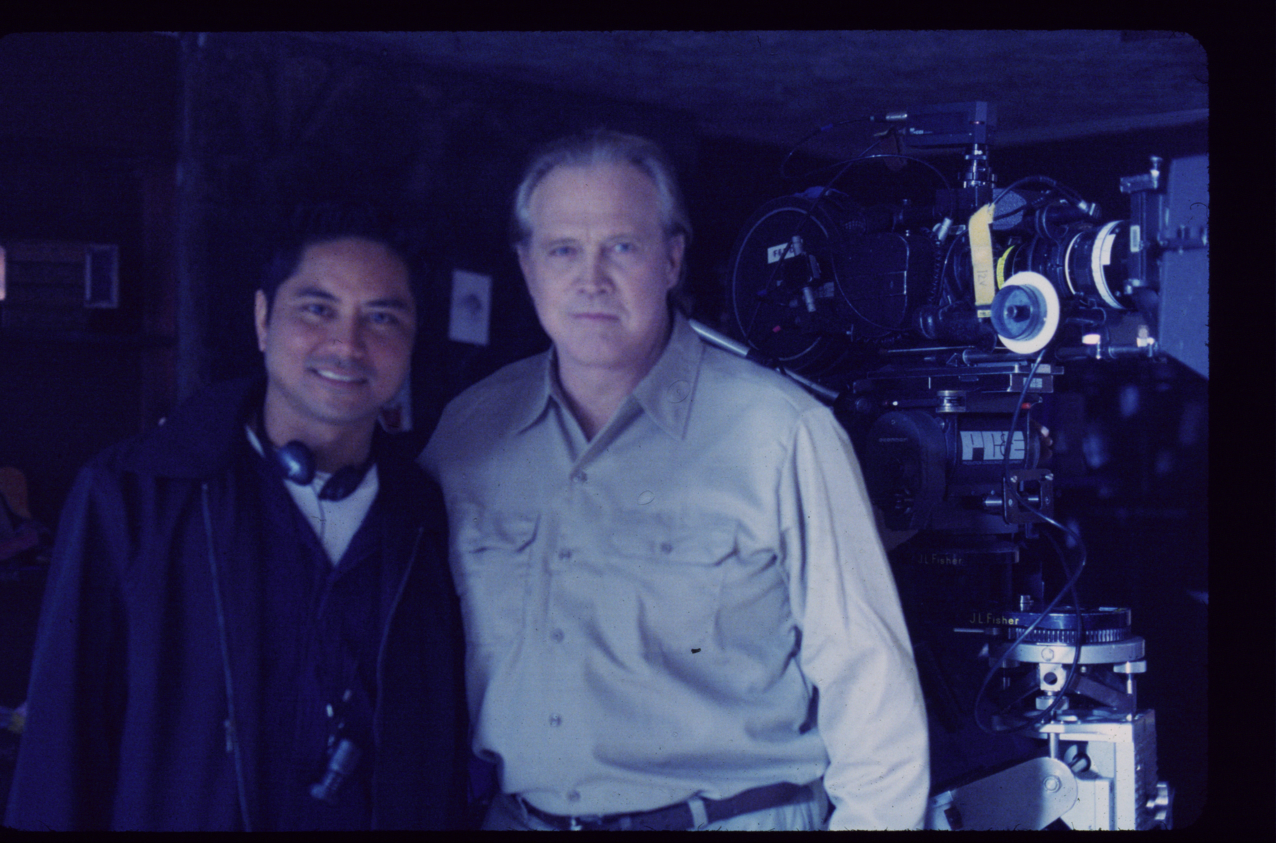 Ace Cruz with Lee Majors on the set of Fate